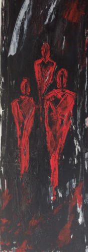 Men in red  100 x 35 cm